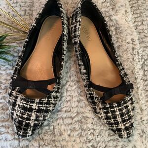 Herringbone Flats with Black Ribbon Detail